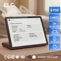 Terminal médical de chevet, tablette Android 11 pouces en forme de L, PoE, pour le divertissement au chevet des patients et les informations sur les patients en milieu hospitalier