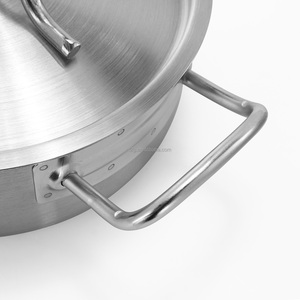 Stainless Steel Soup <b>Pot</b> With Lid Double Handle Dishwasher Safe <b>Induction</b> Compatible Minimalist Design Commercial Kitchenware - Product Image 3