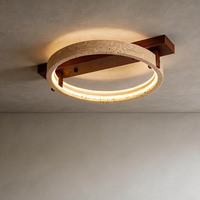 Plafonnier moderne en travertin, lustre rond en pierre, lampe encastrée nordique pour salle à manger