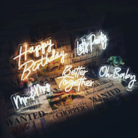 Enseigne néon personnalisée, lumière néon pour bar, enseigne néon personnalisée Joyeux Anniversaire, signalétique lumineuse LED, décoration de club en extérieur, lettres LED