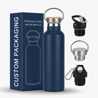 Ensemble de bouteilles d'eau en acier inoxydable avec logo personnalisé, gourde isotherme sous vide avec emballage haut de gamme pour la promotion d'événements d'entreprise