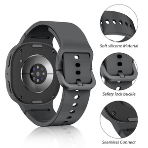 Correas Deportivas de Silicona Suave Cosidas con Conector Metálico de 20 mm y 22 mm para Reloj <span class=keywords><strong>Samsung</strong></span> <span class=keywords><strong>Galaxy</strong></span> 8, para Hombre y Mujer - Product Image 4