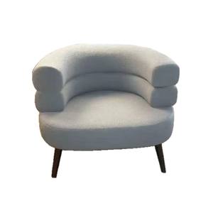 Fauteuil lounge une place couleur crème pour salon, chambre ou dressing, avec pieds en métal, style moderne, confortable - Product Image 5