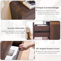 Commode double à 9 tiroirs pour salon, design moderne en bois courbé, sans poignées, éco-responsable, armoire de rangement modulaire grande capacité