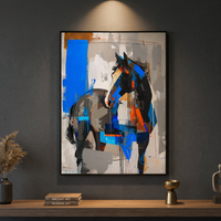 Tableau mural moderne abstrait coucher de soleil et bateau, peint à la main en acrylique texturé sur toile, tailles personnalisées disponibles, utilisation intérieure