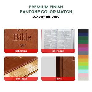 <span class=keywords><strong>Biblia</strong></span> con Diseño Personalizado, Tapa Dura, Cubierta de Cuero Genuino, Impresión de Libros Bíblicos, Impresión de Logotipo en Relieve, <span class=keywords><strong>Biblia</strong></span> Sagrada - Product Image 2