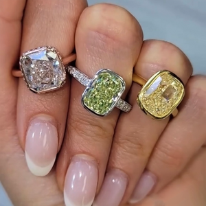 ANSTER Fine Jewelry Bague personnalisée VVS D Radiant Cut 2-5ct Fancy Color Lab Grown Diamond avec IGI Bague en or 18K Design unique - Product Image 3