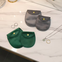 Kantong Penyimpanan Perhiasan Kecil Ramah Lingkungan Dapat Didaur Ulang dengan Logo Kustom, Penutup Kancing, Bahan Beludru untuk Cincin, Gelang, Anting