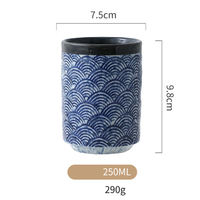 Tasse à thé en grès japonais, tasse en céramique texturée faite à la main, motif multi-glaçures, tasse à eau pour la maison, le restaurant, l'hôtel et le café