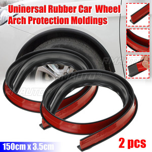 4 PIÈCES/2 PIÈCES Bande de protection universelle en caoutchouc pour passage de roue de voiture, anti-collision, protection de garde-boue, moulures de protection d'arche de roue 150x3.5CM - Product Image 2