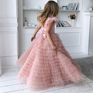 <span class=keywords><strong>Robe</strong></span> de bal longue de luxe pour petite fille, couleur rose et <span class=keywords><strong>blanche</strong></span>, style cupcake, robes de demoiselle d'honneur - Product Image 6