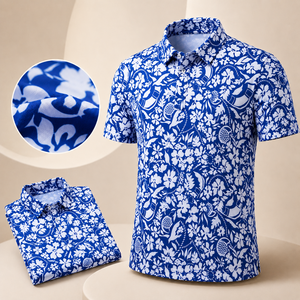 Polos pour hommes, polos de golf de luxe à imprimé floral, manches courtes, performance, resort, logo personnalisé, OEM, ODM, marque privée - Product Image 1