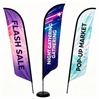 Drapeau à lame personnalisée haute résistance au vent, impression de logo personnalisé, kit de drapeau d'exposition pour salon professionnel extérieur
