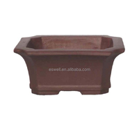 Petits pots à bonsaï carrés en argile violette, faits à la main, en céramique, pour la décoration de la maison et du bureau