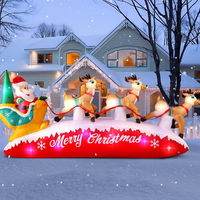 Weihnachten Aufblasbare Outdoor-Beleuchtung Weihnachtsmann Rentier LED für Feiertagsdekorationen auf Rasen, Hof und Garten Typ Weihnachten