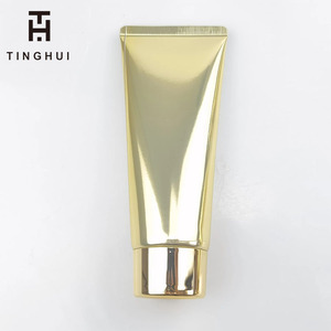 Envases de lujo para cosméticos, dorados, de 50ml, 100ml, 200ml, tubos vacíos de plástico para loción y cuidado de la piel con tapa de rosca. - Product Image 1