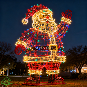 SENZHAO Large <b>Outdoor</b> Waterproof LED 3D Santa Claus <b>Light</b> Sculpture Motif <b>Light</b> <b>String</b> <b>Lights</b> for Commercial Christmas Decor - Product Image 3