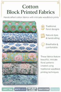 Tissu en coton léger imprimé à la main, motifs géométriques abstraits, doux et respirant, pour vêtements de filles et de garçons, quilting - Product Image 6