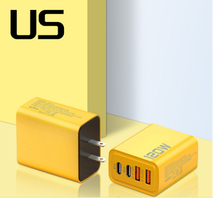 Portable 120W USB-C 4-Port Fast <b>Power</b> <b>Adapter</b> Charger PD 3.0 QC3.0 OTP OVP for Mobile Phones Laptops Travelers <b>US</b> - Product Image 5