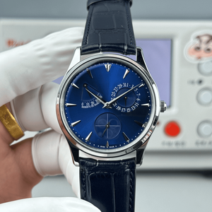 Men's Self-Winding Mechanical Watch with Power Reserve Date Complication Small Seconds Leather Band Stainless Steel Case - Product Image 3