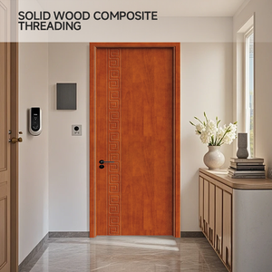 <span class=keywords><strong>Porte</strong></span> en bois massif de chêne rouge sur mesure, style moderne, insonorisée, imperméable, pour usage commercial - Product Image 2
