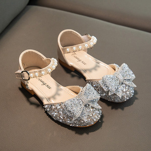 Scarpe estive casual da <span class=keywords><strong>bambina</strong></span> color oro, Mary Janes con perline, <span class=keywords><strong>sandali</strong></span> piatti da principessa e scarpe da cerimonia per bambini - Product Image 6