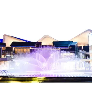 工厂供应三亚国际免税城市项目音乐灯光秀旱地水喷泉，带数字控制灯
