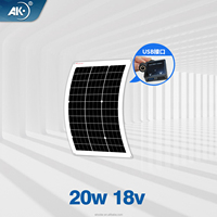 Modules photovoltaïques solaires monocristallins AK Custom haute efficacité 20W-400W, semi-flexibles PERC, pour station d'alimentation hors réseau
