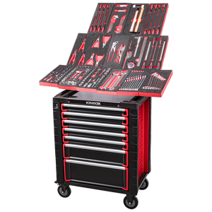 Kinbox - Coffret à outils amélioré à 7 tiroirs, 185 pièces, atelier automobile, armoire en acier, boîte à outils roulante industrielle - Product Image 1