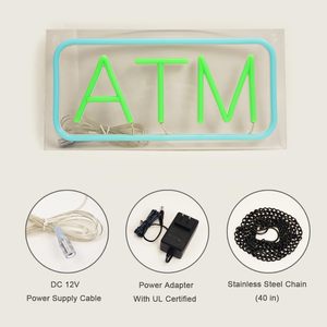 ATM Neon LED Bank Cash Machine Indoor Hanging <b>Sign</b> Night Street Indicator Ambient Light Glowing <b>Sign</b> Billboard Customizable - Product Image 2
