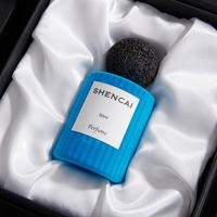 Flacon pulvérisateur de parfum pour homme, bleu circulaire, vide, en verre, 50 ml, 100 ml, avec bouchon – Vente directe usine haut de gamme
