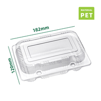 Boîte à dessert transparente en plastique jetable Récipient alimentaire résistant aux animaux domestiques pour emporter Boîte à sandwich carrée Sushi Utilisation adaptée aux nouilles