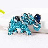 Broche élégante en forme d'éléphant plaquée argent et or, ornée de cristaux et de strass, accessoires pour femmes