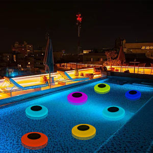 Lámpara <span class=keywords><strong>Solar</strong></span> LED RGB para Jardín, Impermeable IP65, Forma de <span class=keywords><strong>Bola</strong></span> Plana, para Patio, Paisaje, Piscina - Product Image 3