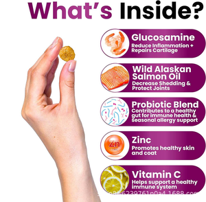 فيتامينات متعددة للكلاب على شكل أقراص طرية 11 في 1 مع الجلوكوزامين والكوندرويتين ومسحوق التوت البري لدعم صحة الجلد والمفاصل - Product Image 3