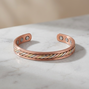 Bracelet de thérapie en cuivre pur ajustable, motif croix chrétienne, unisexe, classique, pour l'arthrite – Meilleures ventes - Product Image 2