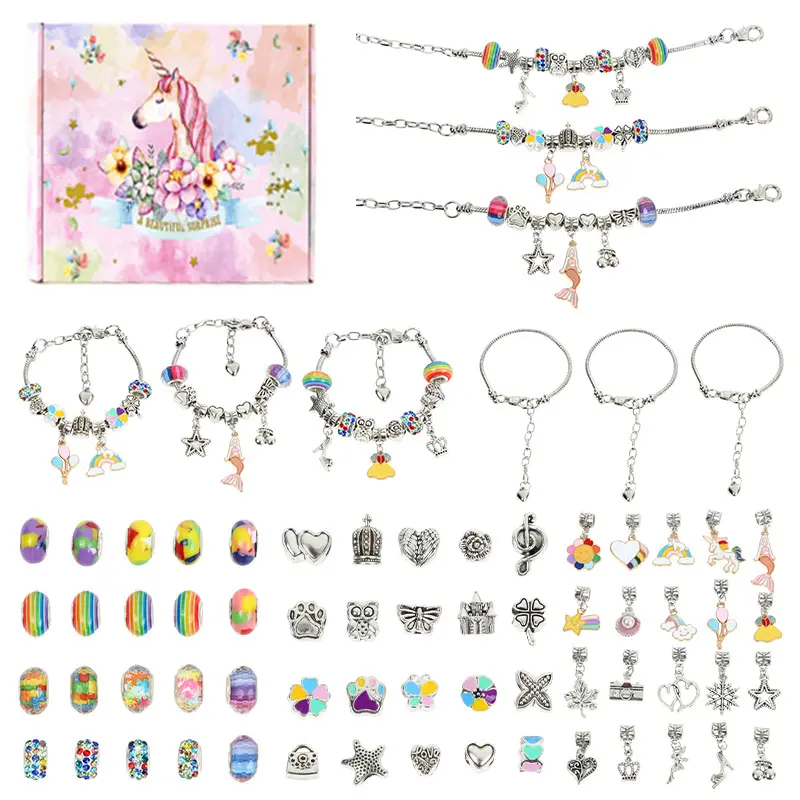 New Fashion Beads Bracelet Kit Girls Jewelry DIY Charm Bracelets Making Kit For Craft Jewelry