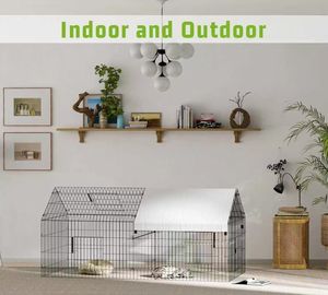 Jaula Plegable y Desmontable <span class=keywords><strong>para</strong></span> Pollos, Patos y <span class=keywords><strong>Conejos</strong></span> con Tela Impermeable <span class=keywords><strong>para</strong></span> la Cría de Aves de Corral al Aire Libre - Product Image 6