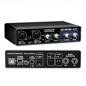 TEYUN การ์ดเสียงไมโครโฟนแบบมีสาย USB ระดับมืออาชีพ 20Hz-20kHz รองรับความถี่ <span class=keywords><strong>2</strong></span> ระดับ รองรับการบันทึกเสียงสดคาราโอเกะ - Product Image 1