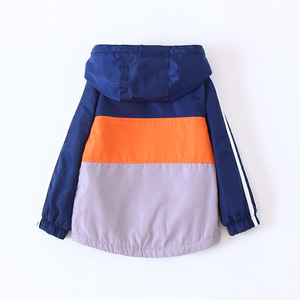 New 2017 <b>Children's</b> Plain Color Combination No Inner Lining Fabric Hoodie <b>Jackets</b> With Zippers - Product Image 4