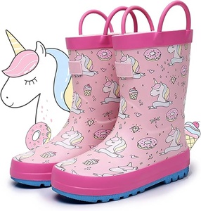 <span class=keywords><strong>Botas</strong></span> <span class=keywords><strong>de</strong></span> Lluvia Impermeables para Niños Pequeños con Asas Fáciles <span class=keywords><strong>de</strong></span> Poner, Lindas <span class=keywords><strong>Botas</strong></span> <span class=keywords><strong>de</strong></span> Goma con Estampado para Niños, para Jugar al Aire Libre y Días Lluviosos - Product Image 2