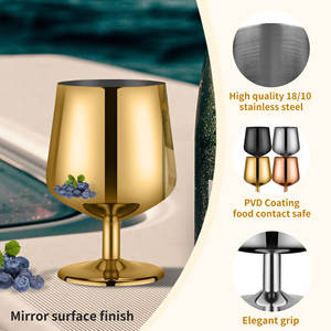 Copa de vino tinto de 360ML, copa de Martini de lujo de 12 Oz, copa de acero inoxidable, 2 piezas, copa de champán de boda con caja - Product Image 3