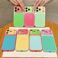 Coque de téléphone antichoc Ins Color Contrast Dopamine pour iPhone 17 16 Pro Max avec grande fenêtre et protection de l'objectif de l'appareil photo en verre