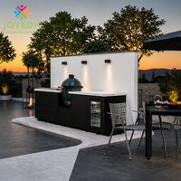 Cuisine extérieure préfabriquée JOYEDA en gros avec toit relevable hydraulique, barbecue et évier intégrés pour patio et jardin résidentiels