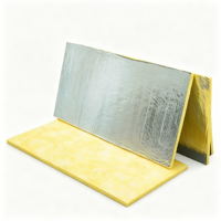 Panneau d'isolation acoustique en laine de verre recouvert de feuille métallique, isolation haute température pour murs extérieurs