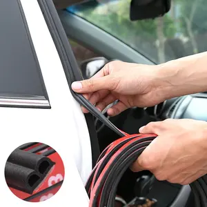 Bandes d'étanchéité de porte de voiture Autocollant en forme de B Joint d'étanchéité en caoutchouc Bande d'étanchéité d'isolation sonore Accessoires d'intérieur pour automobiles