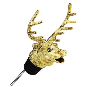 Vente en gros de cerfs en métal rétro <span class=keywords><strong>avec</strong></span> tête en forme d'animal verseur de bouteille de vin logo personnalisé bière bouchon de vin rouge bec verseur pour la fête des pères - Product Image 1