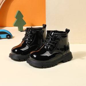 Bottines pour enfants - Bottines en cuir à semelle souple de couleur magenta pour bébés et tout-petits, pour les petites filles - Product Image 3