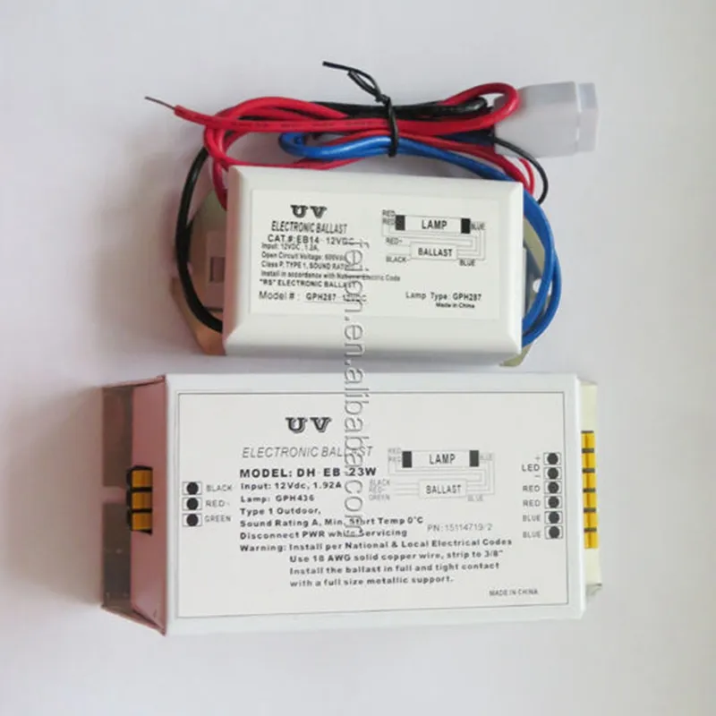 Rofessional-balasto de lámpara UV 10W T5 12V/24V, balasto electrónico UV, extremos erminal o cableado