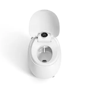 2022新しいリリース衛生陶器バスセットワンピーススマートトイレ卵形自動インテリジェントトイレ女性ビデ自動フラッシュ